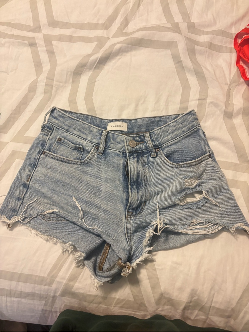 PacSun Light Wash Distressed Denim Cutoff Shorts